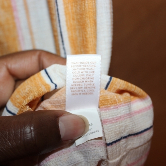 Lauren Conrad Ruffled Top Sleeveless Striped Blouse - Picture 5 of 6